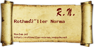Rothmüller Norma névjegykártya